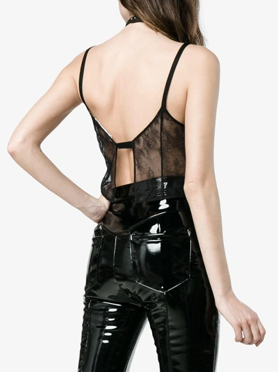 Shop Olivier Theyskens Sleeveless Sheer Silk Lace Cami Top In Black