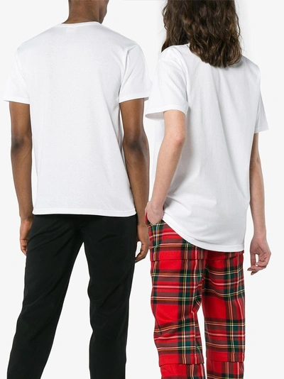 Shop Just A T-shirt Gareth Mcconnell Handcuffs Print Cotton T Shirt In White