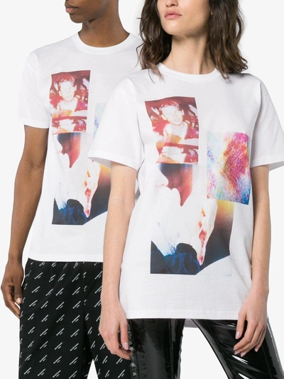 Shop Just A T-shirt Gareth Mcconnell Face T-shirt In White
