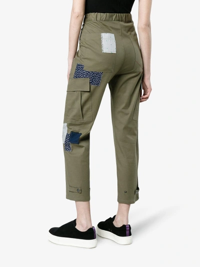 Shop 78 Stitches Cotton Combat Trousers With Patches In Green