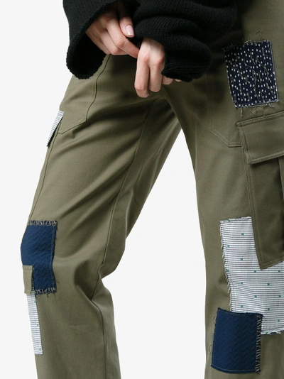 Shop 78 Stitches Cotton Combat Trousers With Patches In Green