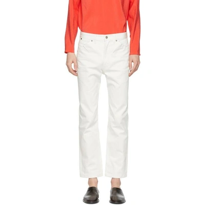 Shop Lemaire White Five-pocket Straight-leg Jeans In White.ctn