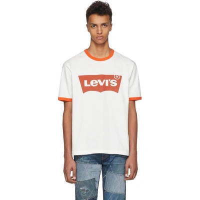 Shop Junya Watanabe Off-white And Orange Levis Edition Logo T-shirt In 2 Offwt/org