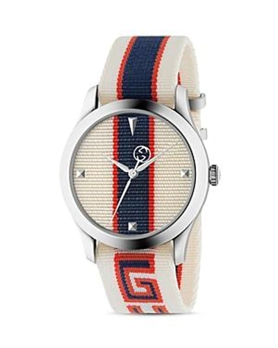 Shop Gucci G-timeless Watch, 38mm In White/multi