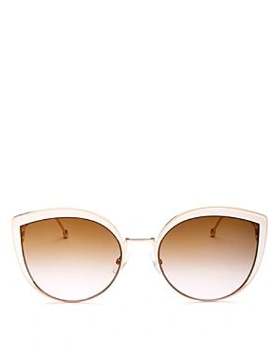 Shop Fendi Women's Oversized Rimless Cat Eye Sunglasses, 61mm In Pink/brown