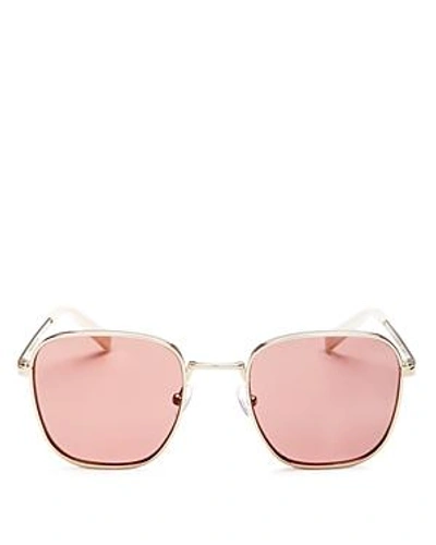 Shop Kendall + Kylie Kendall And Kylie Women's Dana Square Sunglasses, 50mm In Light Gold/pink