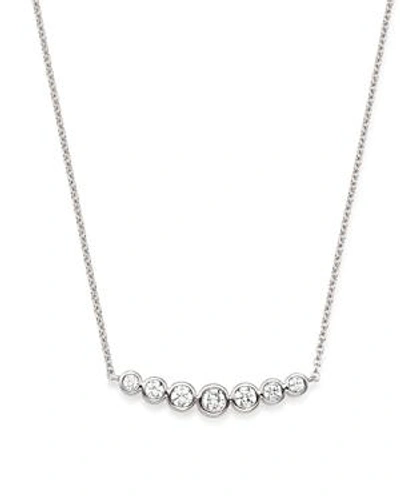 Shop Bloomingdale's Diamond Bezel Arc Pendant Necklace In 14k White Gold, 0.50 Ct. T.w. - 100% Exclusive