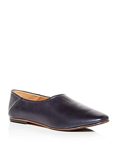 Shop Freda Salvador Women's Babouche Leather Flats In Midnight Blue