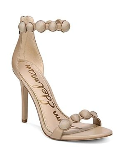 Shop Sam Edelman Women's Addison Suede High-heel Ankle Strap Sandals In Nude