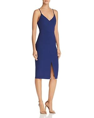 Shop Likely Brooklyn Front-slit Dress In Blueprint