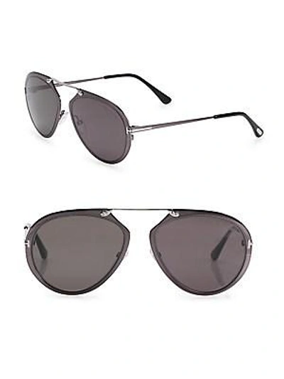 Shop Tom Ford Dashel 55mm Pilot Sunglasses In Gunmetal
