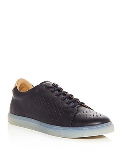 Shop Pairs In Paris Men's No. 2 Perforated Leather Lace Up Sneakers - 100% Exclusive In Navy