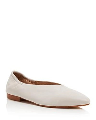 Shop Pour La Victoire Women's Leather Pointed Toe Flats In Ivory