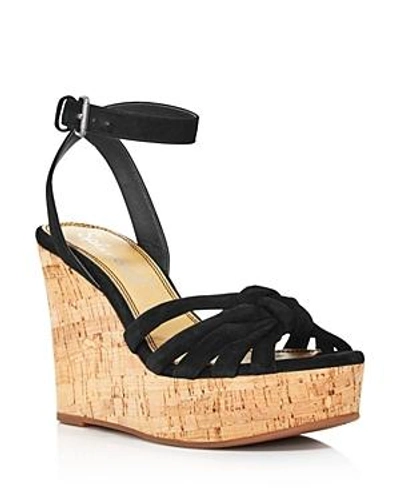 Shop Splendid Women's Fallon Suede Wedge Sandals In Black