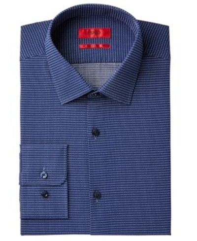 Shop Hugo Boss Hugo Men's Slim-fit Dot Dress Shirt In Navy