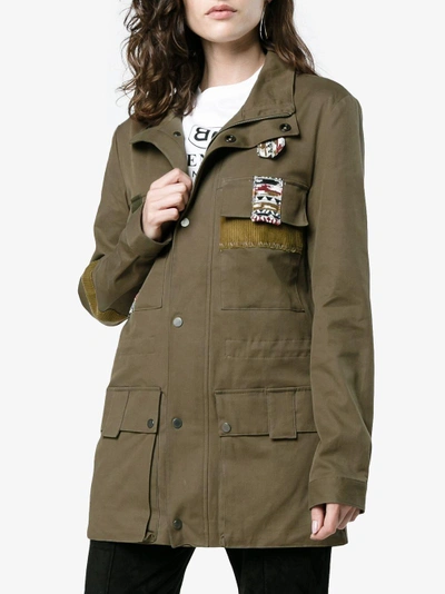 Shop 78 Stitches Military Jacket With Patches In Green
