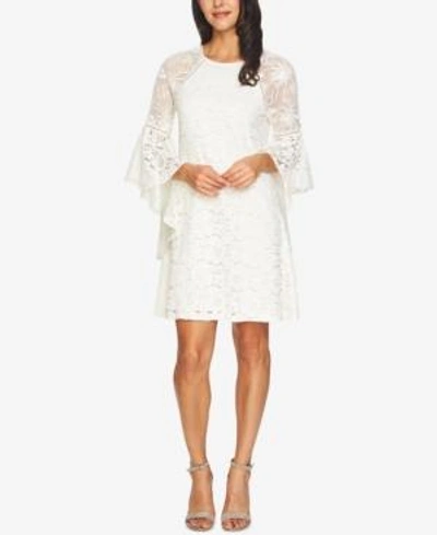 Shop Kensie Bell-sleeve Lace Dress In Ivory