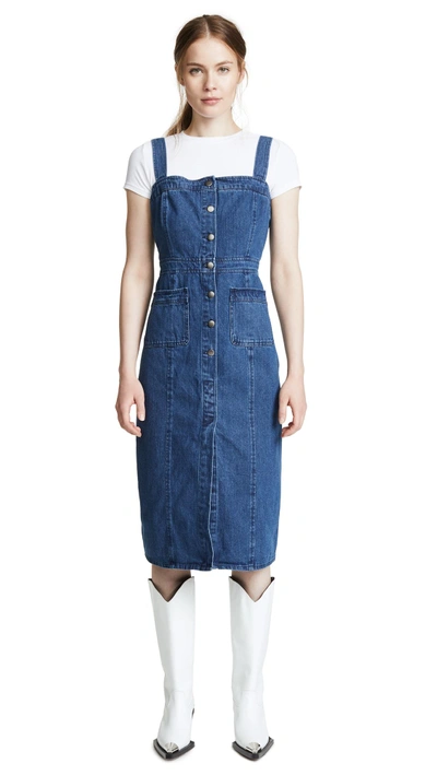 Shop Bb Dakota Lauren Denim Dress In Dark Blue