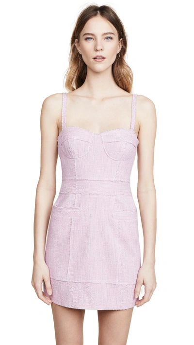 Shop Milly Tweed Bustier Dress In Pink