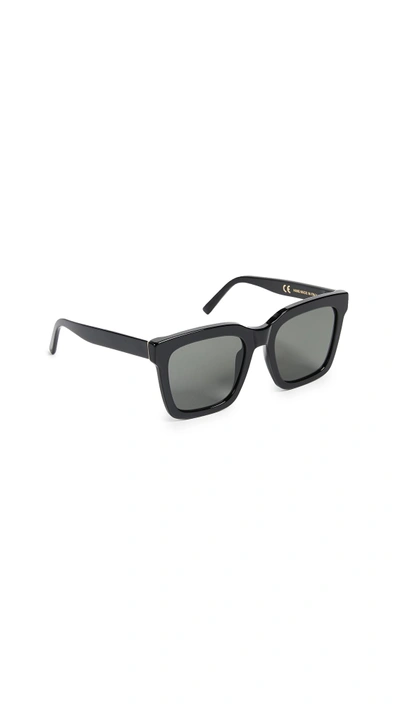 Shop Super Sunglasses Aalto Sunglasses In Black/black