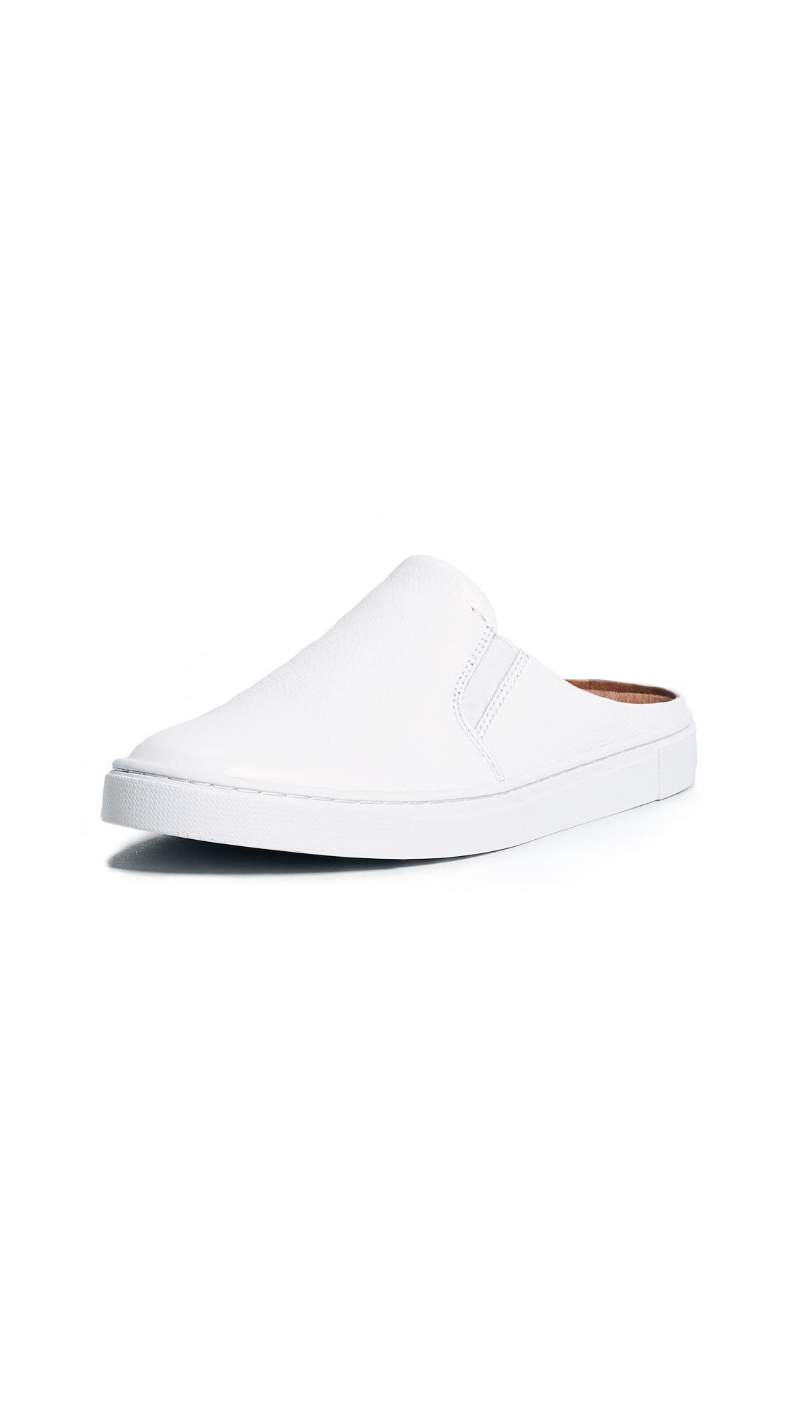 white leather mule sneakers