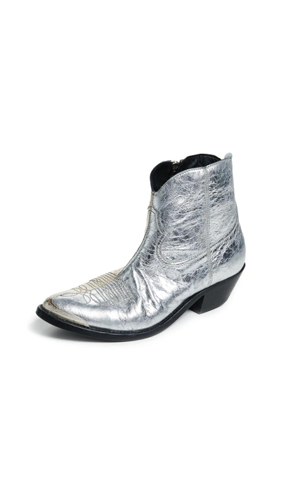 Shop Golden Goose Young Boots In Gold/silver