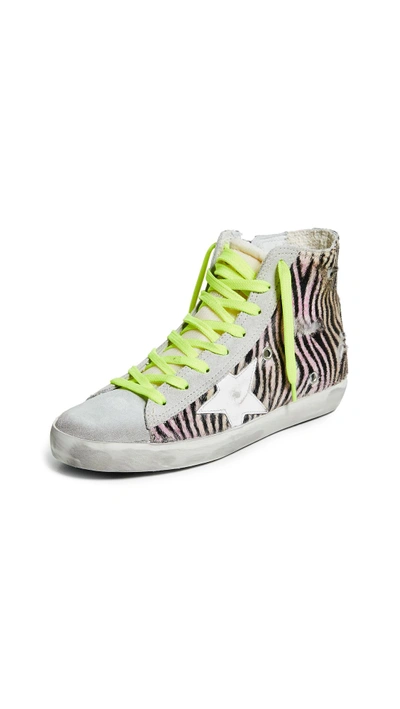 Shop Golden Goose Francy Sneakers In Multicolor Zebra/white