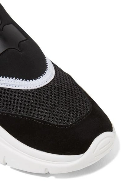 Shop Isabel Marant Kaisee Mesh And Neoprene Slip-on Sneakers In Black