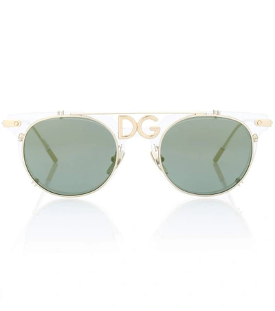 Shop Dolce & Gabbana Acetate Sunglasses In Green