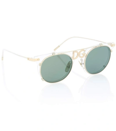 Shop Dolce & Gabbana Acetate Sunglasses In Green