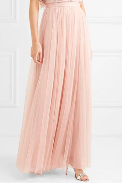 Shop Needle & Thread Tulle Maxi Skirt In Blush