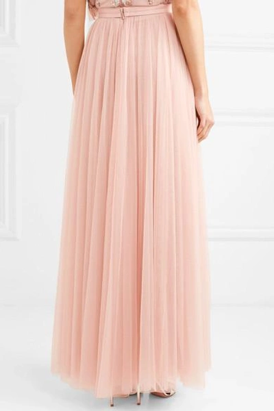 Shop Needle & Thread Tulle Maxi Skirt In Blush