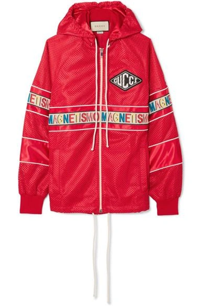 Shop Gucci Oversized Appliquéd Printed Shell Bomber Jacket