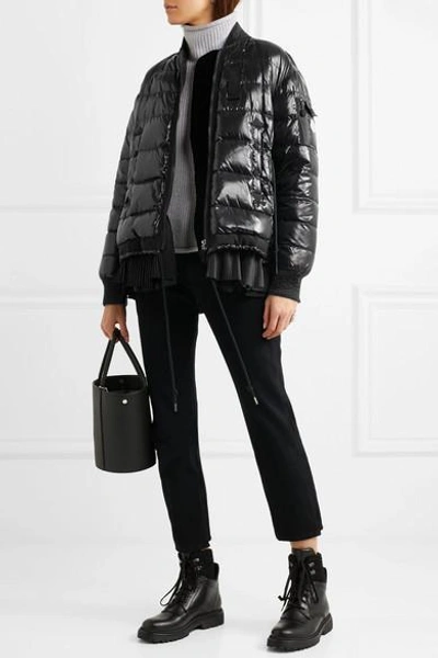 Moncler Lucy Quilted Patent-shell Down Jacket In Black | ModeSens