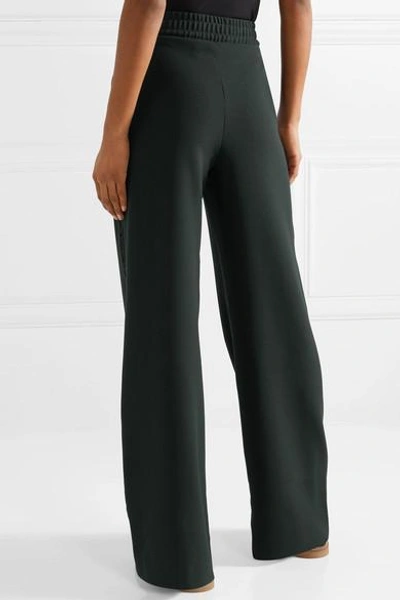 Shop See By Chloé Lattice-trimmed Crepe Wide-leg Pants In Midnight Blue