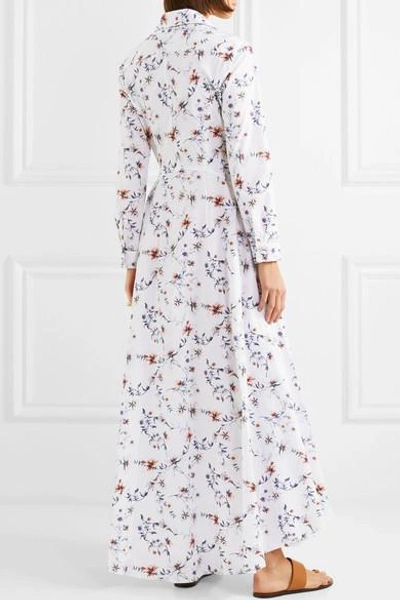 Shop Evi Grintela Juliette Floral-print Cotton-poplin Maxi Dress In White