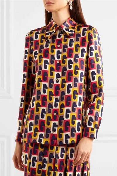 Shop Gucci Printed Silk-twill Shirt