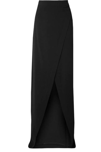 Shop Gareth Pugh Crepe Wrap Maxi Skirt In Black