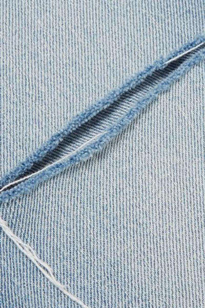 Shop Balenciaga High-rise Distressed Slim-leg Jeans In Blue