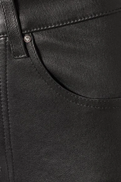 Shop Amiri Fringed Leather Straight-leg Pants In Black