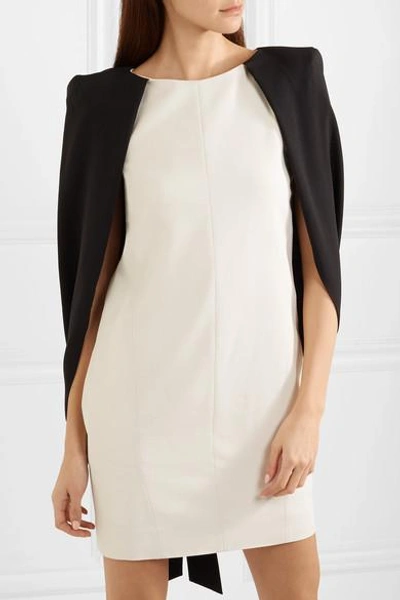 Shop Givenchy Two-tone Cape-effect Crepe Mini Dress In White