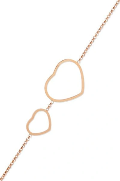 Shop Chopard Happy Hearts 18-karat Rose Gold Diamond Necklace