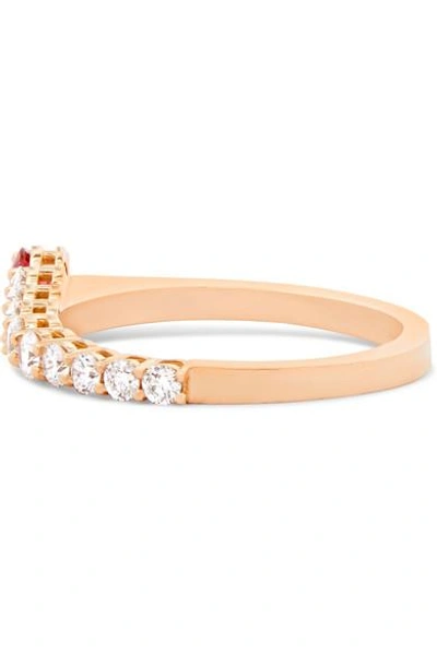 Shop Melissa Kaye Aria 18-karat Rose Gold, Diamond And Ruby Ring