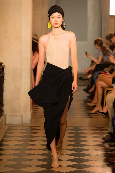 Shop Jacquemus La Jupe Sol Asymmetric Skirt In Black
