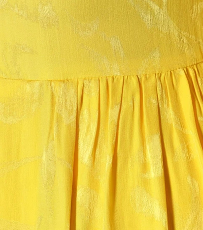 Shop Attico Silk Shirt Dress In Yellow