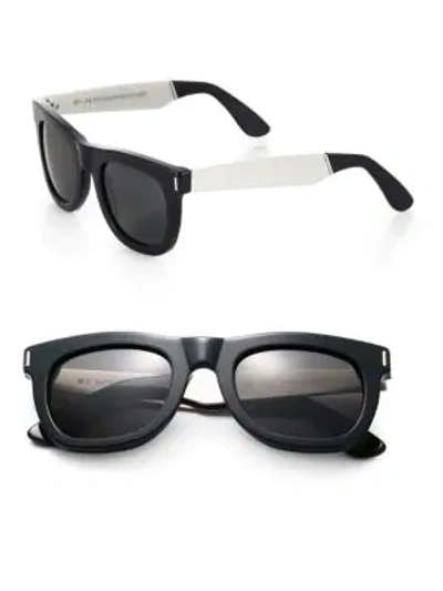 Shop Super W Ciccio Sunglasses In Black White