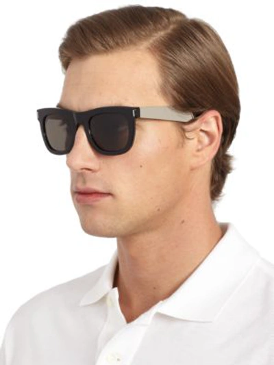 Shop Super W Ciccio Sunglasses In Black White