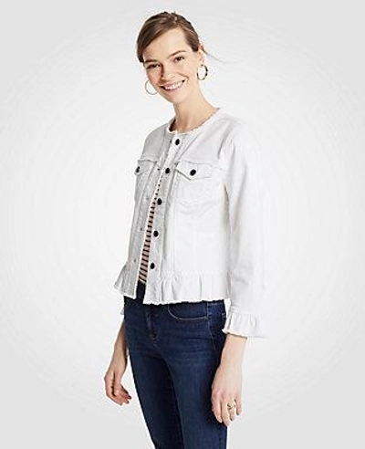 Ann taylor white denim jacket sale