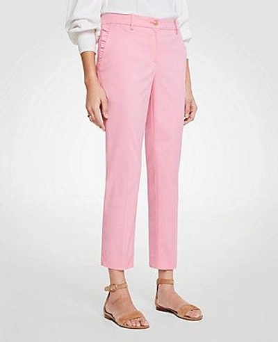 Shop Ann Taylor The Ruffle Crop Pant In Pink Petal