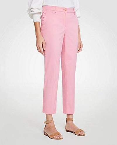 Shop Ann Taylor The Petite Ruffle Crop Pant In Pink Petal